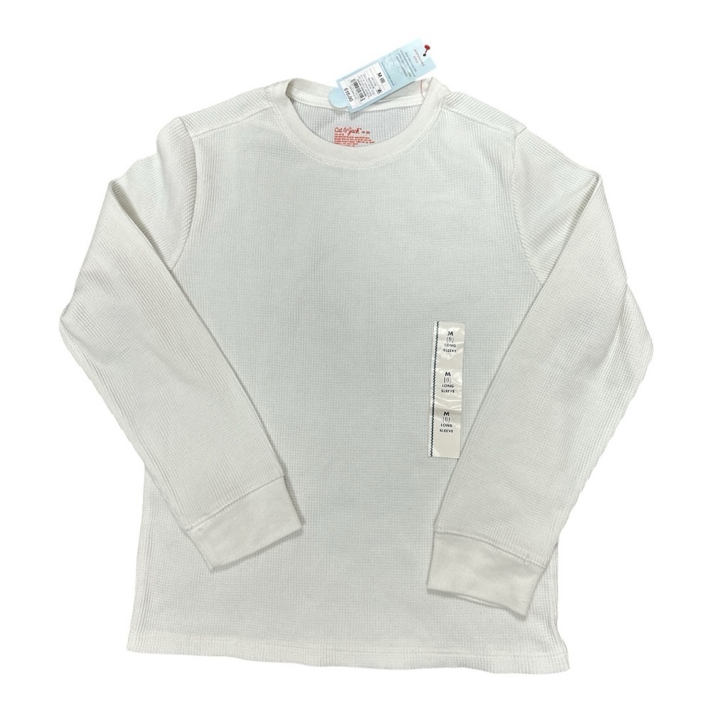 Cat & Jack - NWT -  White Thermal Long Sleeve Shirt Size M (8)